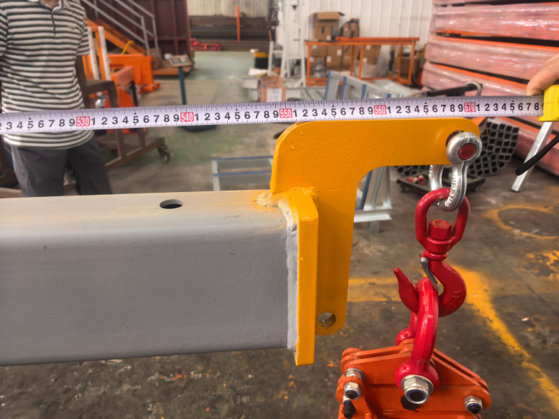 long forklift boom to unload cargo
