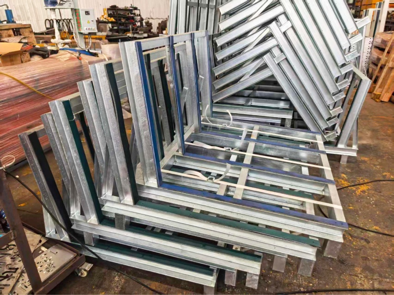 heavy-duty steel racks to store stone panels
